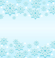 Image showing Abstract winter background with snowflakes