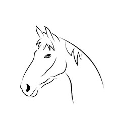 Image showing Outline head horse isolated on white background