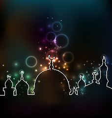 Image showing Cute glowing background with mosque