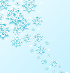 Image showing Christmas cold background with snowflakes