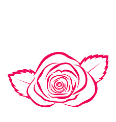 Image showing Rose in hand drawn style isolated on white background