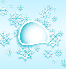 Image showing Abstract bubble with set snowflakes