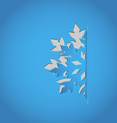 Image showing Cut out snowflake, blue paper