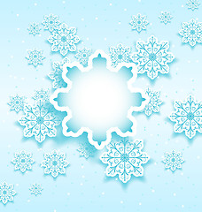 Image showing Christmas bubble with set snowflakes