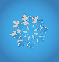 Image showing Cut out Christmas snowflake, blue paper