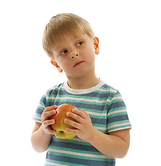 Image showing Little Boy with Apple