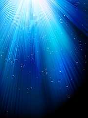 Image showing Stars on blue striped background. EPS 10