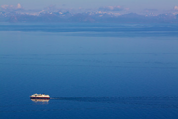 Image showing Cruise ship by norwegian coast