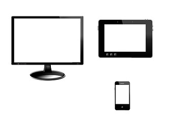 Image showing tablet, monitir and modern mobile phone