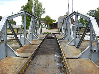 Image showing Steam locomotives in locomotive depot