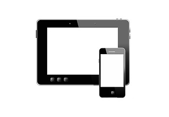 Image showing illustration of tablet and modern mobile phone