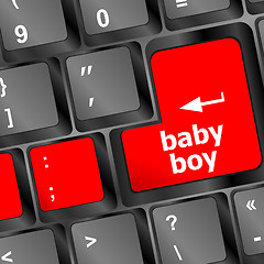 Image showing baby boy message on keyboard enter key