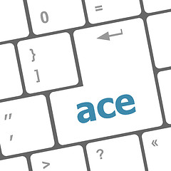 Image showing ace on computer keyboard key enter button