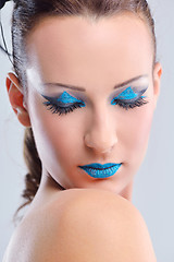 Image showing Beautiful Woman with  Luxury Makeup