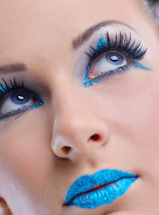 Image showing Beautiful Woman with  Luxury Makeup