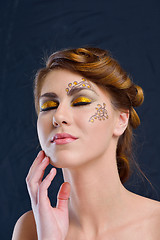 Image showing Beautiful Woman with  Luxury Makeup