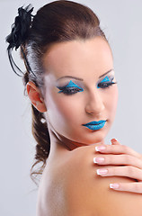 Image showing Beautiful Woman with  Luxury Makeup