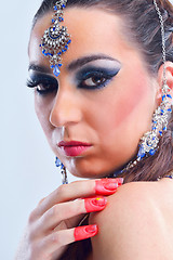 Image showing Beautiful Woman with  Luxury Makeup