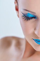 Image showing Beautiful Woman with  Luxury Makeup