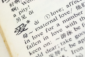 Image showing Love written in Chinese

