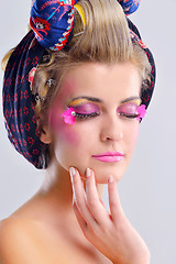 Image showing Beautiful Woman with  Luxury Makeup