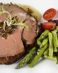 Image showing  Beef Roast With Asparagus