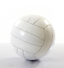 Image showing a white volleyball on white background