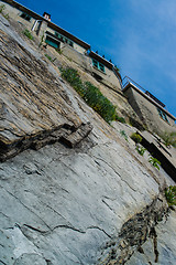 Image showing House high on the rocks
