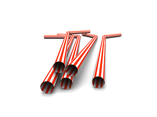 Image showing Red straws