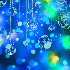 Image showing Christmas background with baubles. EPS 10