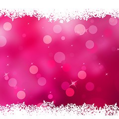 Image showing Christmas pink background with snow flakes. EPS 10