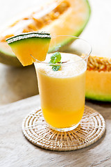 Image showing Cantaloupe smoothie