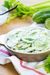 Image showing Cucumber with Celery and Dill salad