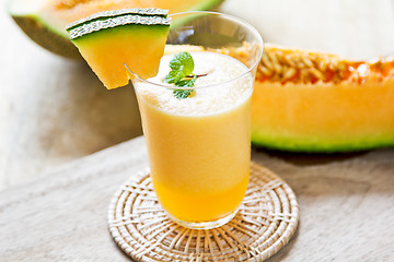 Image showing Cantaloupe smoothie