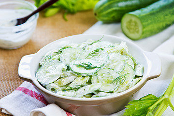 Image showing Cucumber with Celery and Dill salad