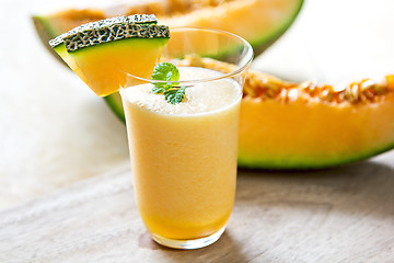 Image showing Cantaloupe smoothie