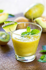 Image showing Melon with Kiwi smoothie