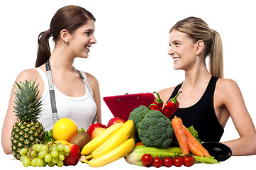 Image showing Health experts. Fresh fruits and vegetables