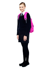 Image showing Schoolgirl in uniform, full length shot