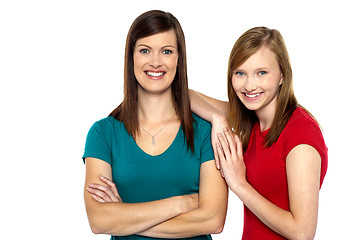 Image showing Pretty teenager girl with her mother