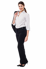 Image showing Corporate lady posing confidently