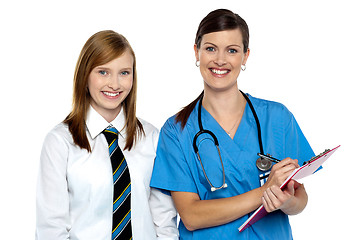 Image showing High school girl in doctors clinic