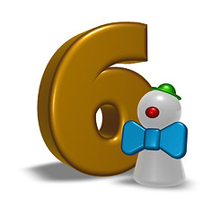 Image showing number six and clown