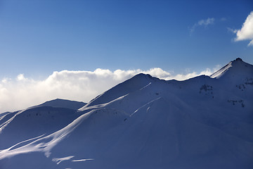 Image showing Winter mountains in evening