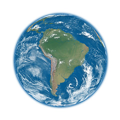 Image showing South America on blue Earth