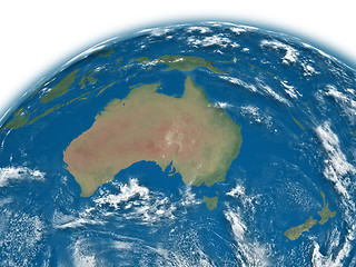 Image showing Australia on blue Earth