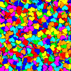 Image showing Background composed of many colorful hearts