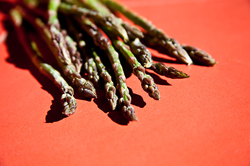 Image showing bunch of fresh green asparagus