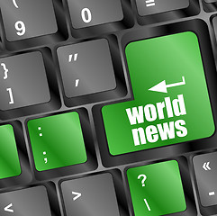 Image showing words world news on computer keyboard key