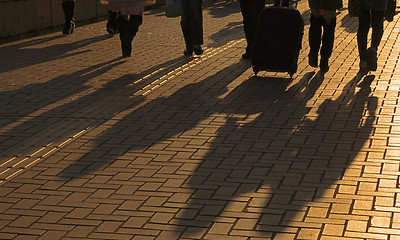 Image showing Travellers shadows